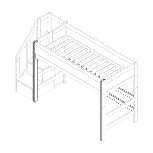SENGEDEL TIL HØJSENGE H: 152 CM MED SIDEINDGANG