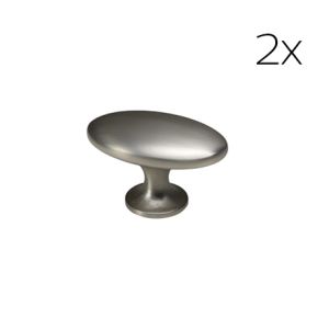 2 X METALGREB OVAL RUSTFRI STÅL LOOK