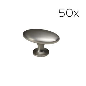 50 X METALGREB OVAL RUSTFRI STÅL LOOK